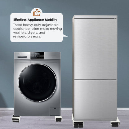 ⏰Limited-time Special🌟Adjustable Appliance Trolley with 24 Wheels & Locking Brake – Heavy-Duty Galvanised Steel for Washing Machines, Fridges & More✨