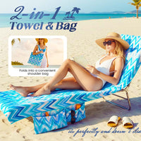 🔥HOT SALE🏖️Lounge Chair Towel Cover with Pockets