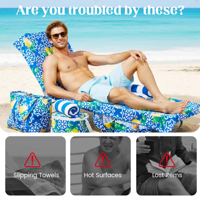 🔥HOT SALE🏖️Lounge Chair Towel Cover with Pockets