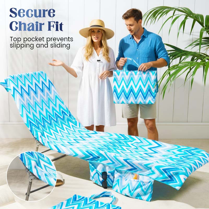 🔥HOT SALE🏖️Lounge Chair Towel Cover with Pockets