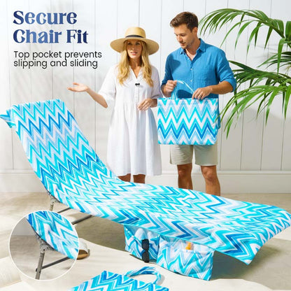 🔥HOT SALE🏖️Lounge Chair Towel Cover with Pockets
