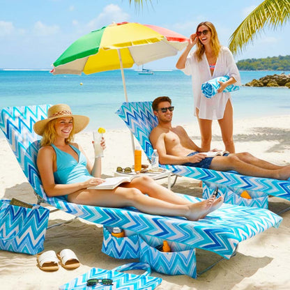 🔥HOT SALE🏖️Lounge Chair Towel Cover with Pockets