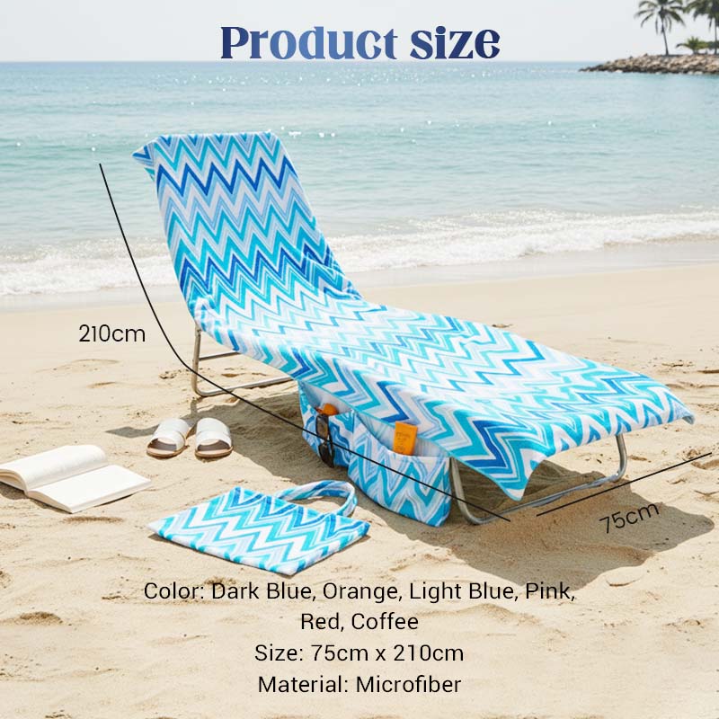 🔥HOT SALE🏖️Lounge Chair Towel Cover with Pockets