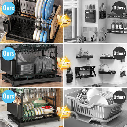 🔥 40% OFF🍽️2-Tier Dish Drying Rack with Drainboard