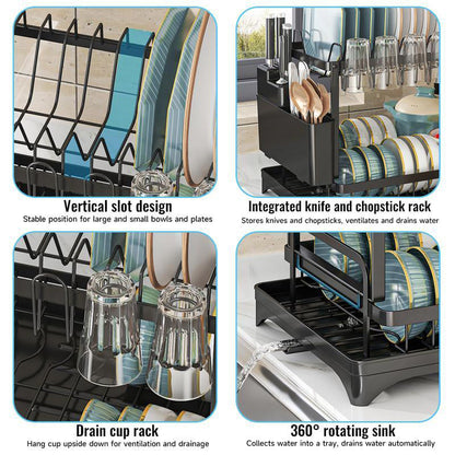 🔥 40% OFF🍽️2-Tier Dish Drying Rack with Drainboard