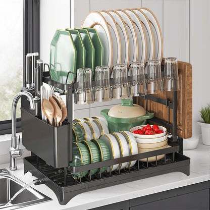 🔥 40% OFF🍽️2-Tier Dish Drying Rack with Drainboard