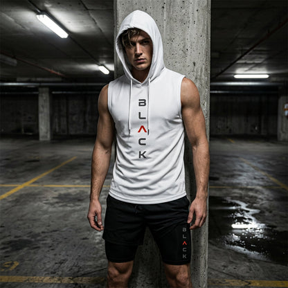 🏃 49% OFF NOW! 💪 Men’s Sleeveless Hoodie & Shorts Set – Athletic & Casual Fit – Breathable & Quick-Dry 🏋️‍♂️