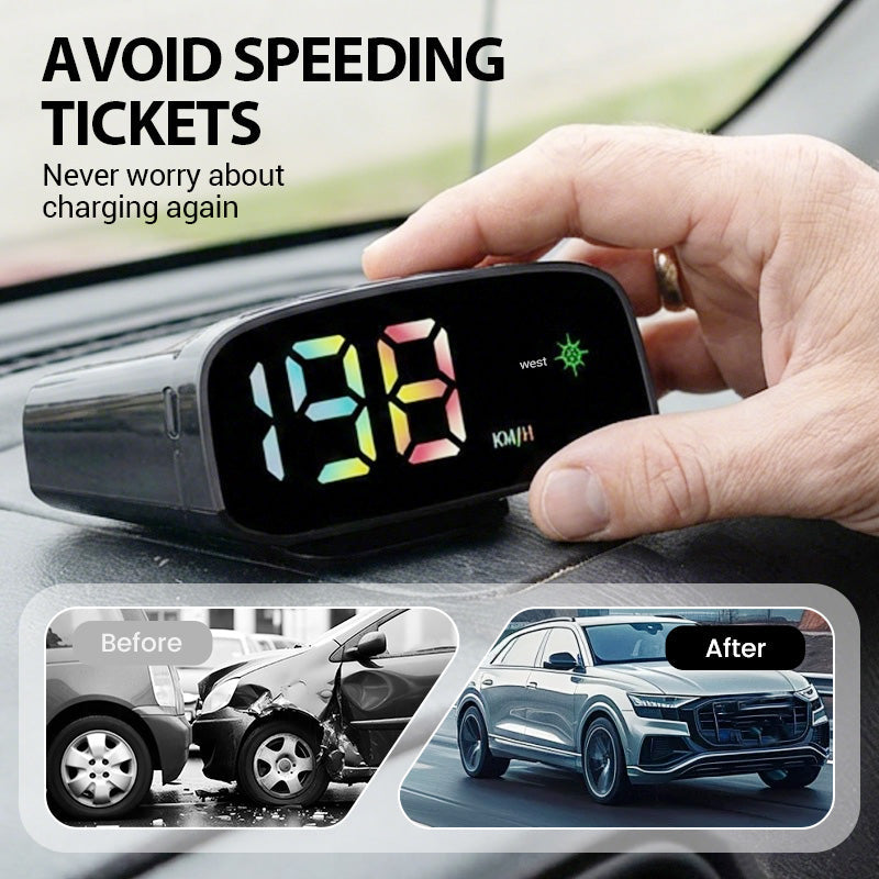 🔥HOT SALE🚗Solar-Powered Car HUD Speedometer
