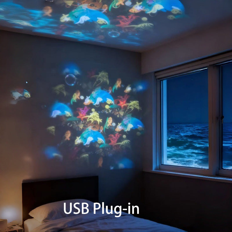 🌊 LIMITED-TIME 49% OFF! ✨ Dynamic LED Projector Light – Rotating Ocean, Adjustable Brightness, Multi-Angle ✨