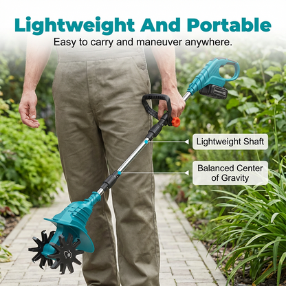 🌱 Cordless Garden Tiller ✅ Adjustable Handle & Powerful Blades | Easy Soil Cultivation 🔋 -49% TODAY ONLY 🔥