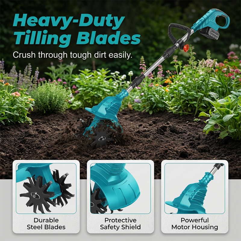 🌱 Cordless Garden Tiller ✅ Adjustable Handle & Powerful Blades | Easy Soil Cultivation 🔋 -49% TODAY ONLY 🔥