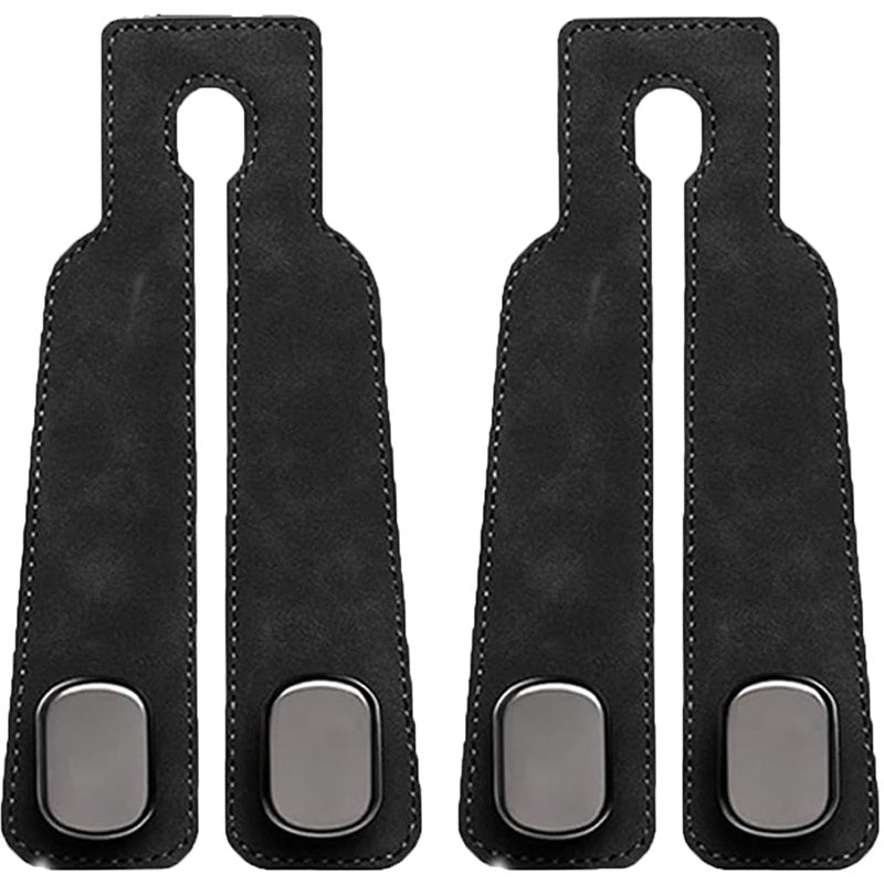 🏆Limited-time Offer🚗Premium Faux Leather Headrest Hooks – Smart, Stylish & Tool-Free Car Storage for Bags, Coats & More✨