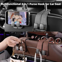 🏆Limited-time Offer🚗Premium Faux Leather Headrest Hooks – Smart, Stylish & Tool-Free Car Storage for Bags, Coats & More✨