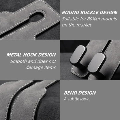 🏆Limited-time Offer🚗Premium Faux Leather Headrest Hooks – Smart, Stylish & Tool-Free Car Storage for Bags, Coats & More✨