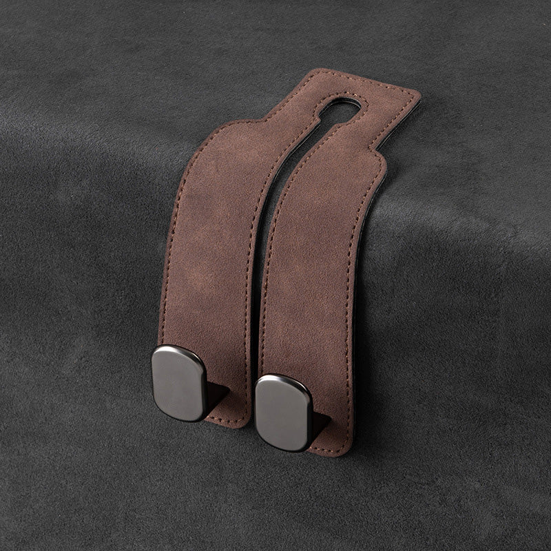 🏆Limited-time Offer🚗Premium Faux Leather Headrest Hooks – Smart, Stylish & Tool-Free Car Storage for Bags, Coats & More✨