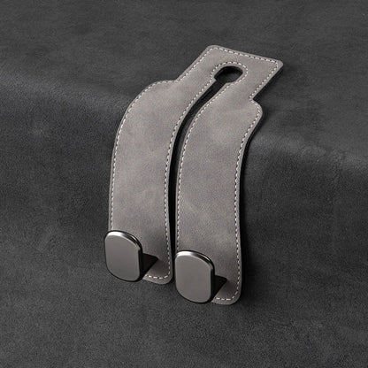🏆Limited-time Offer🚗Premium Faux Leather Headrest Hooks – Smart, Stylish & Tool-Free Car Storage for Bags, Coats & More✨