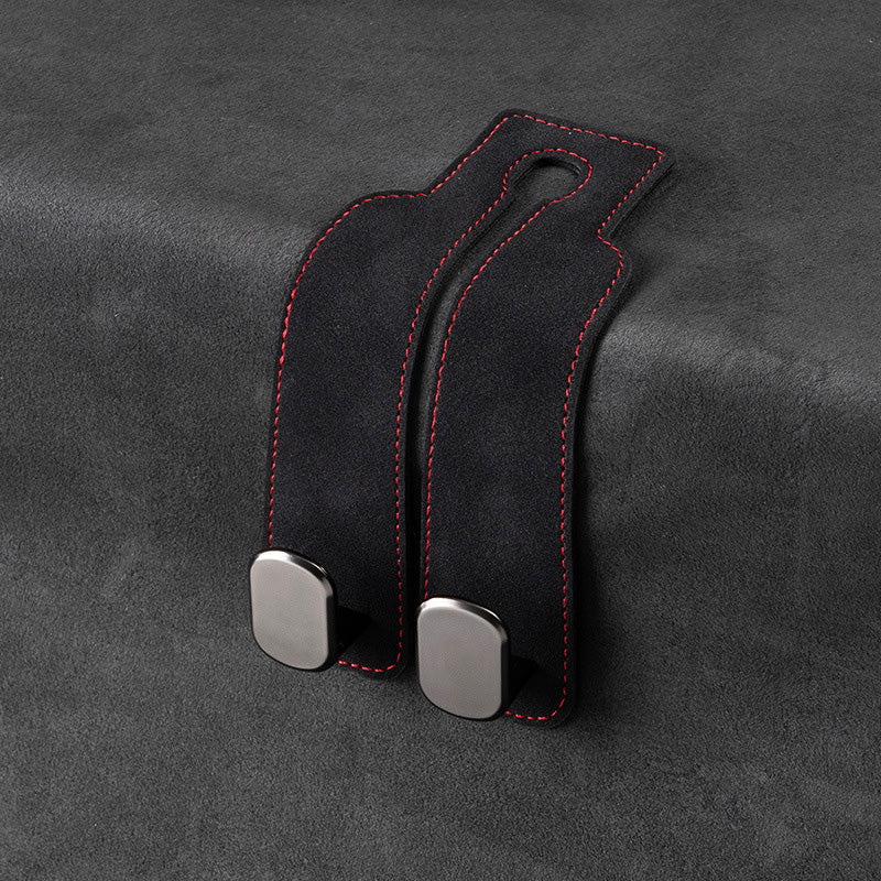 🏆Limited-time Offer🚗Premium Faux Leather Headrest Hooks – Smart, Stylish & Tool-Free Car Storage for Bags, Coats & More✨