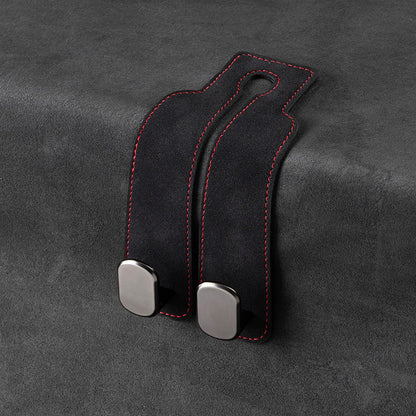 🏆Limited-time Offer🚗Premium Faux Leather Headrest Hooks – Smart, Stylish & Tool-Free Car Storage for Bags, Coats & More✨