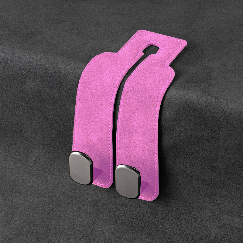 🏆Limited-time Offer🚗Premium Faux Leather Headrest Hooks – Smart, Stylish & Tool-Free Car Storage for Bags, Coats & More✨