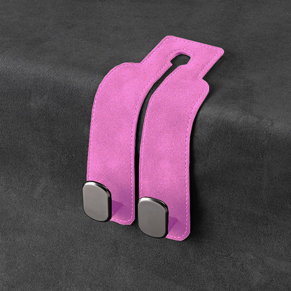 🏆Limited-time Offer🚗Premium Faux Leather Headrest Hooks – Smart, Stylish & Tool-Free Car Storage for Bags, Coats & More✨