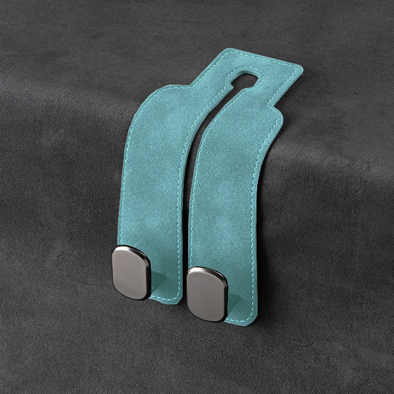 🏆Limited-time Offer🚗Premium Faux Leather Headrest Hooks – Smart, Stylish & Tool-Free Car Storage for Bags, Coats & More✨