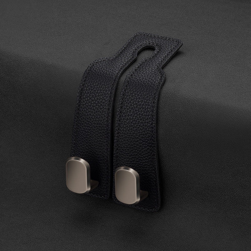 🏆Limited-time Offer🚗Premium Faux Leather Headrest Hooks – Smart, Stylish & Tool-Free Car Storage for Bags, Coats & More✨