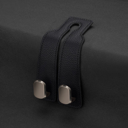 🏆Limited-time Offer🚗Premium Faux Leather Headrest Hooks – Smart, Stylish & Tool-Free Car Storage for Bags, Coats & More✨