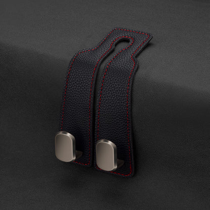 🏆Limited-time Offer🚗Premium Faux Leather Headrest Hooks – Smart, Stylish & Tool-Free Car Storage for Bags, Coats & More✨