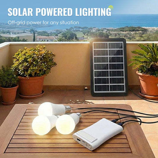 📢📢49% OFF !! ⏰Solar Powered LED Lighting System with 3 Bulbs