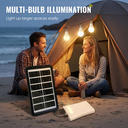 📢📢49% OFF !! ⏰Solar Powered LED Lighting System with 3 Bulbs