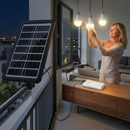 📢📢49% OFF !! ⏰Solar Powered LED Lighting System with 3 Bulbs