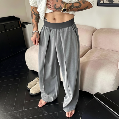 👖 LIMITED-TIME 49% OFF! ✨ Men's Wide-Leg Trousers – Pleated, Elastic Waist, Drapey, Casual ✨