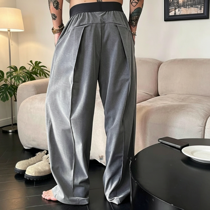 👖 LIMITED-TIME 49% OFF! ✨ Men's Wide-Leg Trousers – Pleated, Elastic Waist, Drapey, Casual ✨