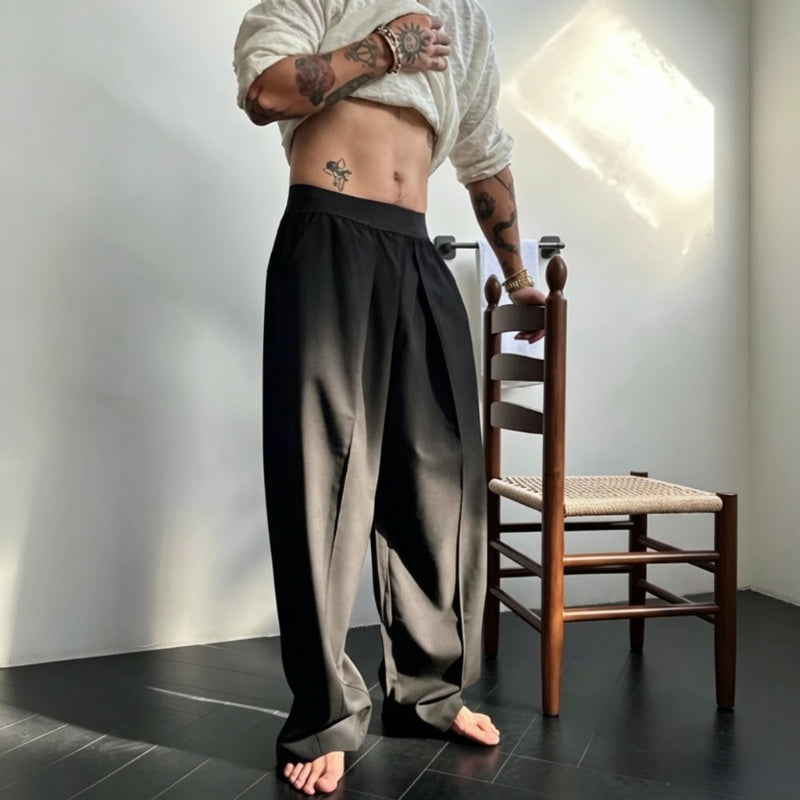 👖 LIMITED-TIME 49% OFF! ✨ Men's Wide-Leg Trousers – Pleated, Elastic Waist, Drapey, Casual ✨