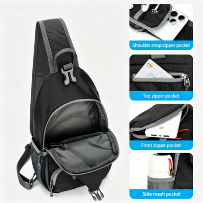 🎒 49% ❤️Men’s Outdoor Sling Bag🌿 – Water-Resistant Multi-Pocket Crossbody for Travel & Daily Use 🌦️