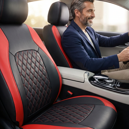 🎉 2026 Sale — Over 36,400 Sold 🚗 9-Piece Quilted Faux Leather Seat Covers – Car Interior Accessory ⏰