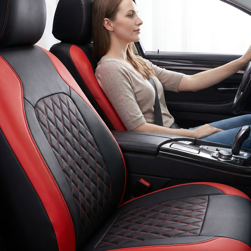 🎉 2026 Sale — Over 36,400 Sold 🚗 9-Piece Quilted Faux Leather Seat Covers – Car Interior Accessory ⏰
