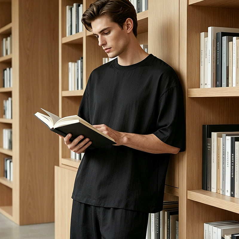 🔥Last Day Sale 49% OFF⏰👔Men's T-Shirt & Wide-Leg Pants 2-Piece Set🎁