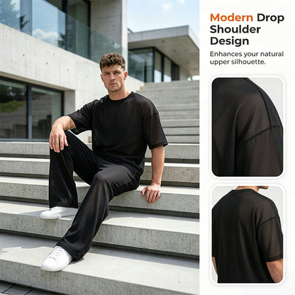 🔥Last Day Sale 49% OFF⏰👔Men's T-Shirt & Wide-Leg Pants 2-Piece Set🎁