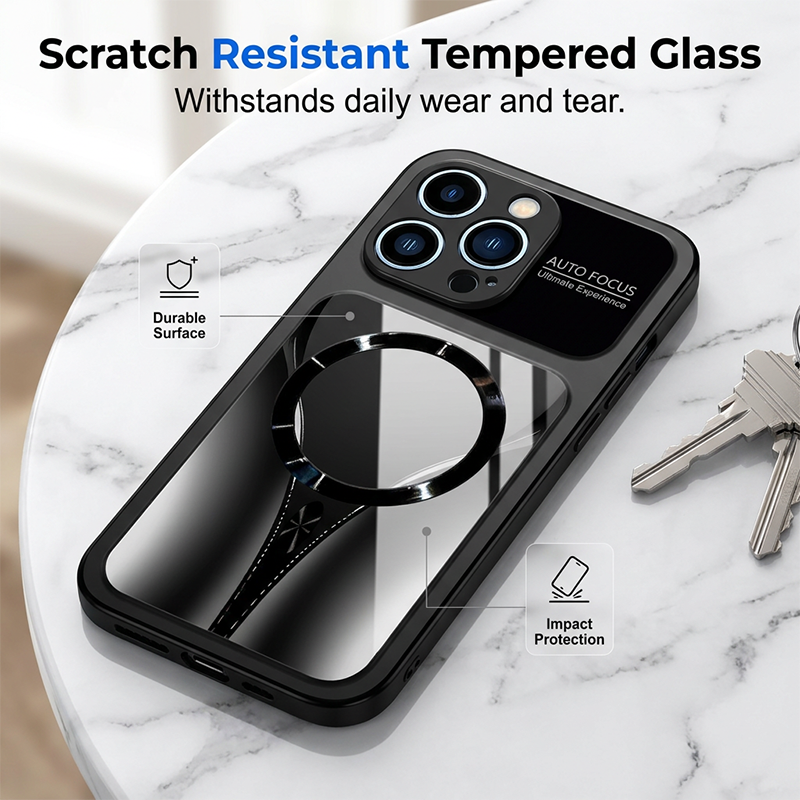 📱49% OFF NOW!🧲 Magnetic Tempered Glass Phone Case – Shockproof & MagSafe Compatible – Premium Protective Cover ✨