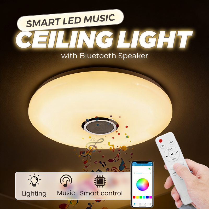 🥳2026 HOT SALE🥳💞50K+ SOLD!💥43% OFF! 🔥Smart LED Music Ceiling Light with Bluetooth Speaker