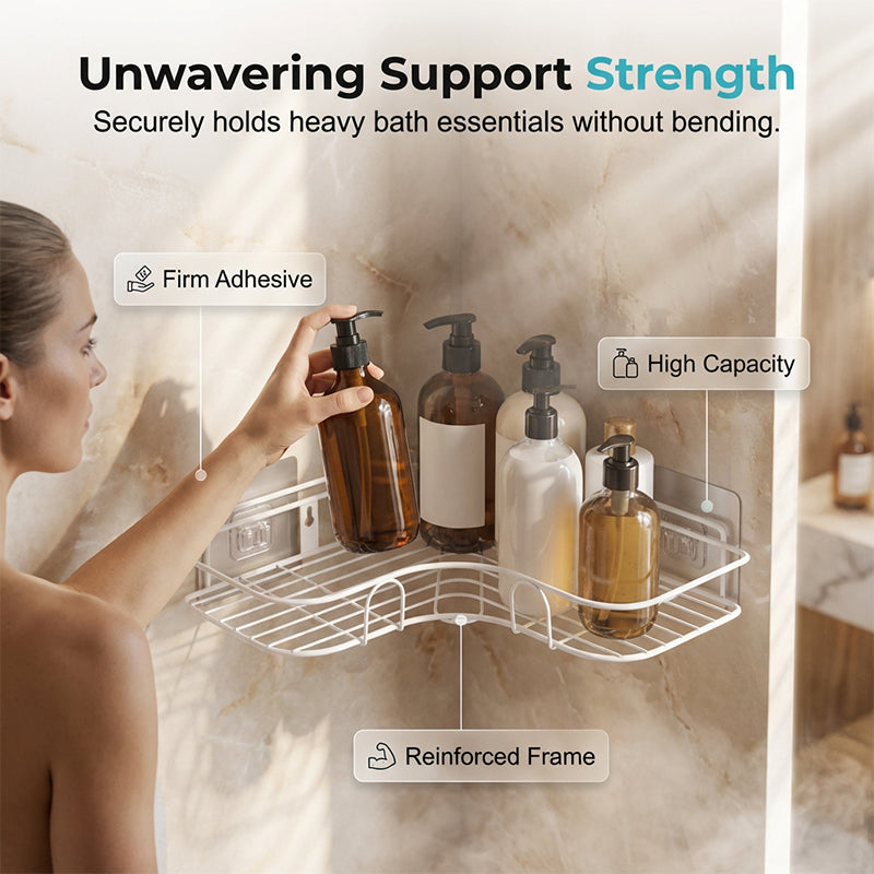 🥳2026 HOT SALE🥳💞50K+ SOLD!🚿🧴 49% OFF!🛁Space-Saving No-Drill Corner Shower Caddy✨
