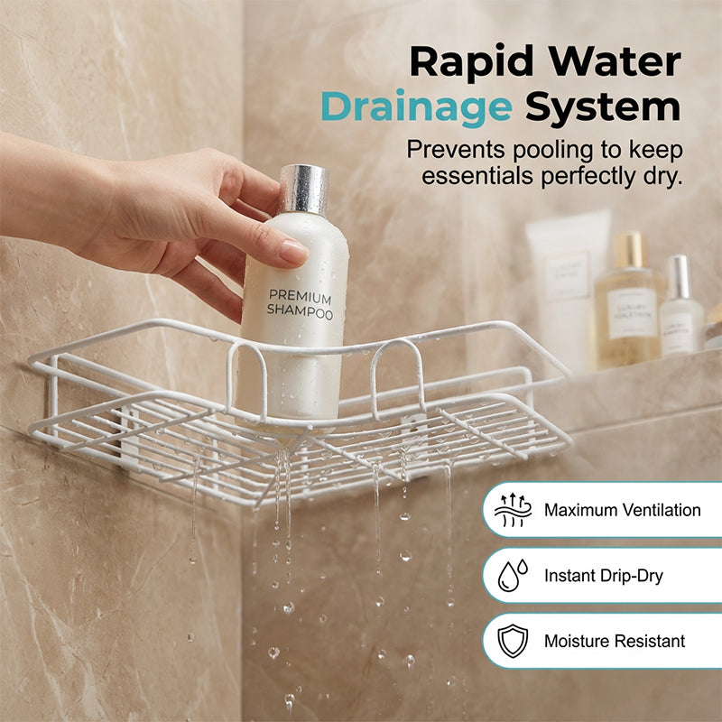🥳2026 HOT SALE🥳💞50K+ SOLD!🚿🧴 49% OFF!🛁Space-Saving No-Drill Corner Shower Caddy✨