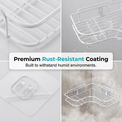 🥳2026 HOT SALE🥳💞50K+ SOLD!🚿🧴 49% OFF!🛁Space-Saving No-Drill Corner Shower Caddy✨