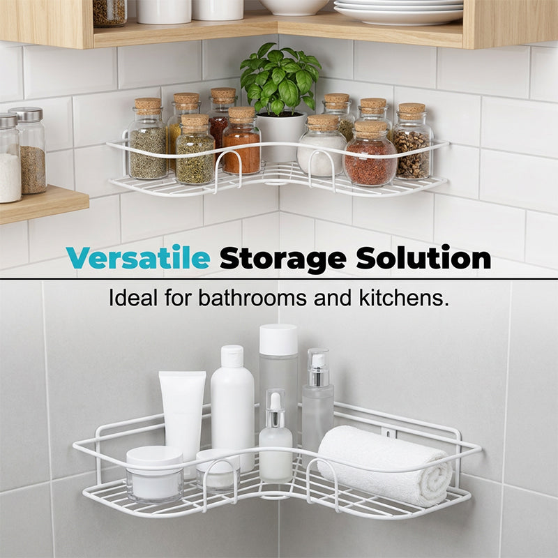 🥳2026 HOT SALE🥳💞50K+ SOLD!🚿🧴 49% OFF!🛁Space-Saving No-Drill Corner Shower Caddy✨