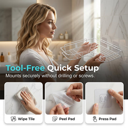 🥳2026 HOT SALE🥳💞50K+ SOLD!🚿🧴 49% OFF!🛁Space-Saving No-Drill Corner Shower Caddy✨
