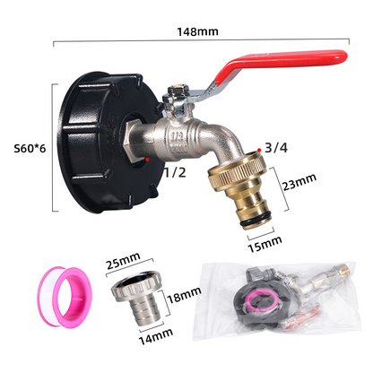 🔥Limited-time Offer🚿Heavy-Duty Brass Tap for IBC Water Butt Container