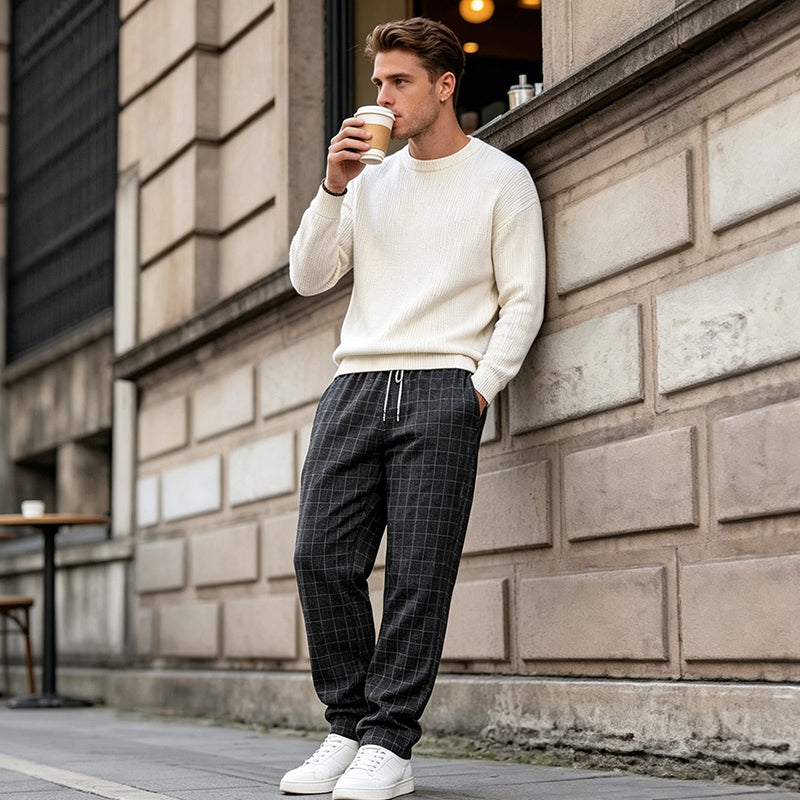 🔥2026 New Arrival ＆ Hot Sale ＆ 48％ Off🔥Men's Plus Size Plaid Drawstring Trousers