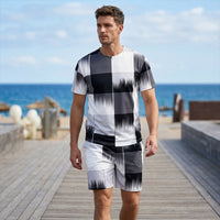 🔥2026 New Arrival ＆ Summer Hot Sale ＆ 49％ Off🔥Men's Abstract Print T-Shirt & Shorts Set