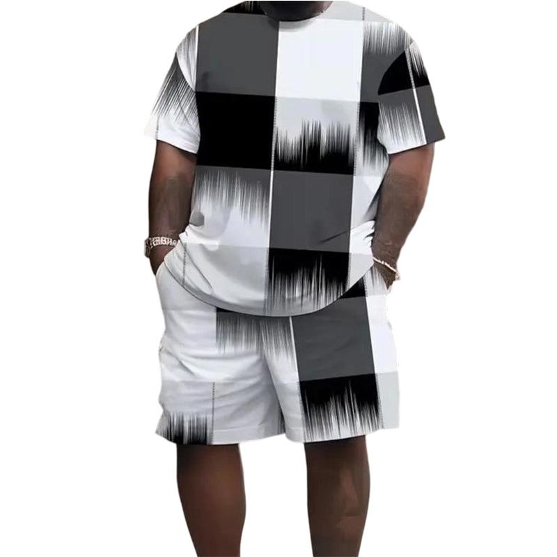 🔥2026 New Arrival ＆ Summer Hot Sale ＆ 49％ Off🔥Men's Abstract Print T-Shirt & Shorts Set